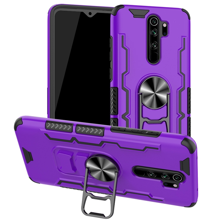 

For Xiaomi Redmi Note 8 Pro Shockproof PC + TPU Protective Case with Beer Opener & Car Holder(Purple)