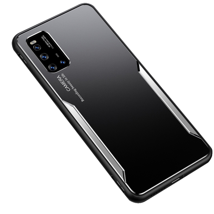 

For Vivo IQOO3 Blade Series TPU Frame + Titanium Alloy Sand Blasting Technology Backplane + Color Aluminum Alloy Decorative Edge Mobile Phone Protective Shell(Black + Silver)