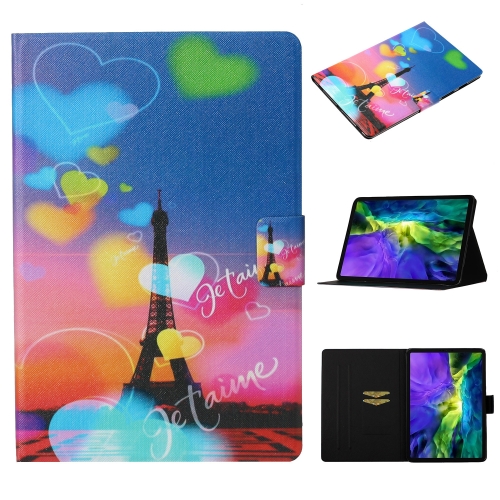 

For iPad Pro 11 (2020) Coloured Drawing Pattern Horizontal Flip Leather Case with Holder & Card Slot & Sleep / Wake-up Function(Romantic Tower)