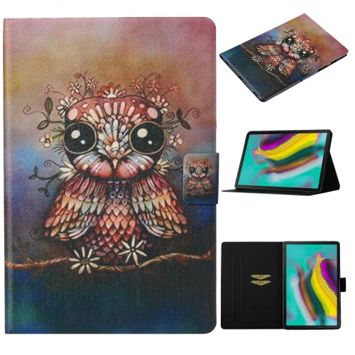 

For Galaxy Tab S6 Lite P610 / P615 Coloured Drawing Pattern Horizontal Flip Leather Case with Holder & Card Slot(Owl)