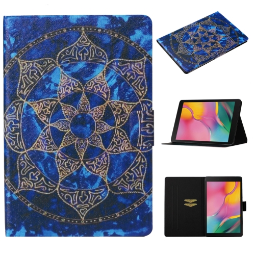 

For Galaxy Tab A 8.0 (2019) T290 / T295 Coloured Drawing Pattern Horizontal Flip Leather Case with Holder & Card Slot(Blue Mandala)