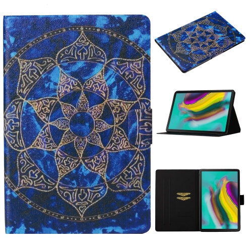 

For Galaxy Tab S5e T720 / T725 Coloured Drawing Pattern Horizontal Flip Leather Case with Holder & Card Slot & Sleep / Wake-up Function(Blue Mandala)