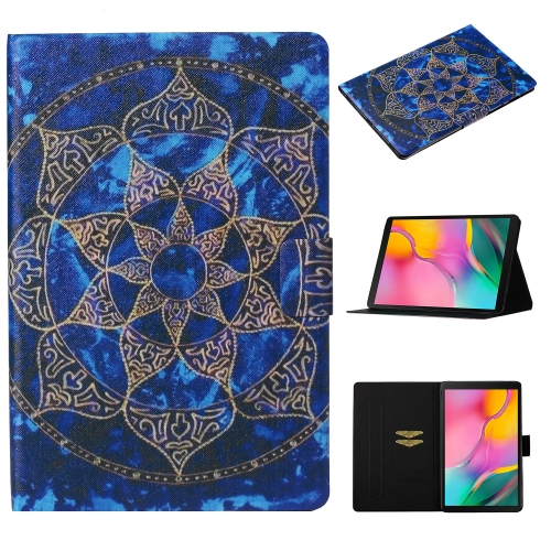 

For Galaxy Tab A 10.1 (2019) T515 / T510 Coloured Drawing Pattern Horizontal Flip Leather Case with Holder & Card Slot(Blue Mandala)