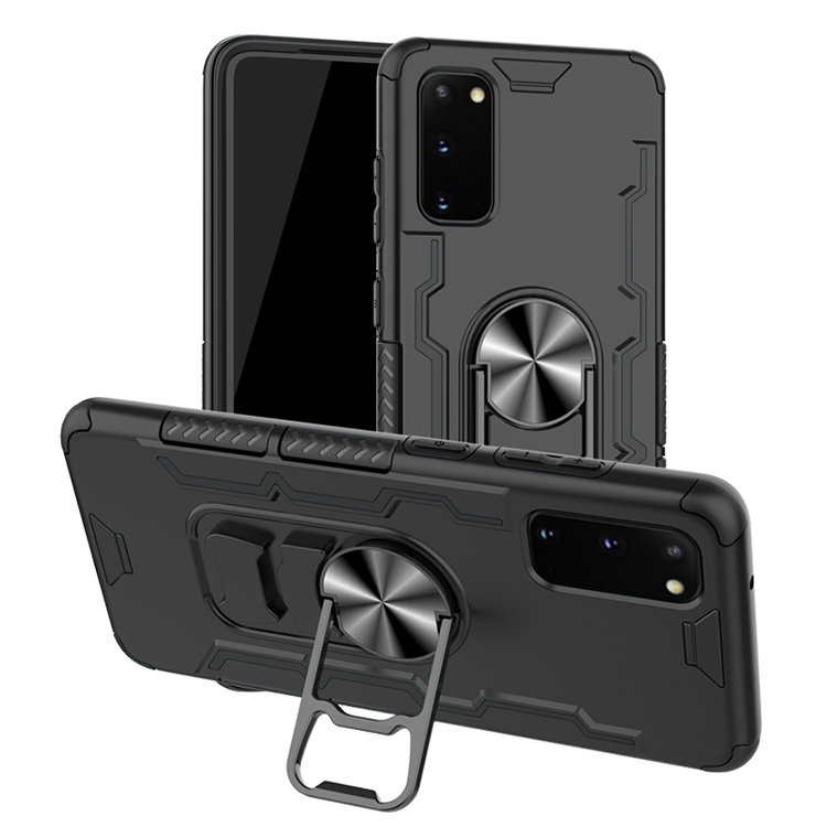

For Galaxy S20 Shockproof PC + TPU Protective Case with Beer Opener & Car Holder(Black)