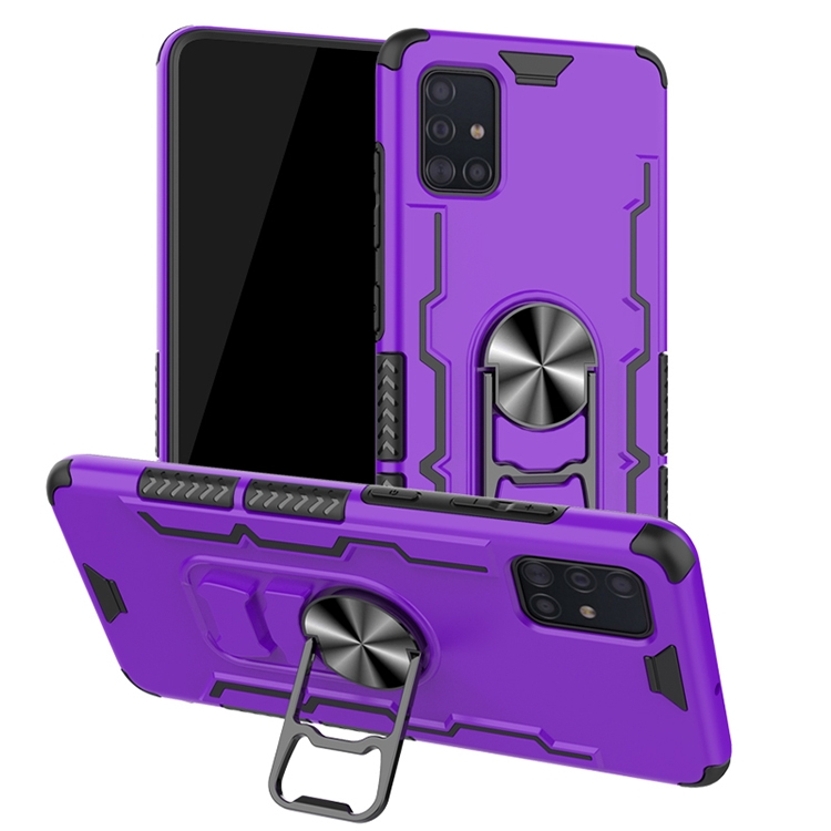 

For Galaxy A51 Shockproof PC + TPU Protective Case with Beer Opener & Car Holder(Purple)