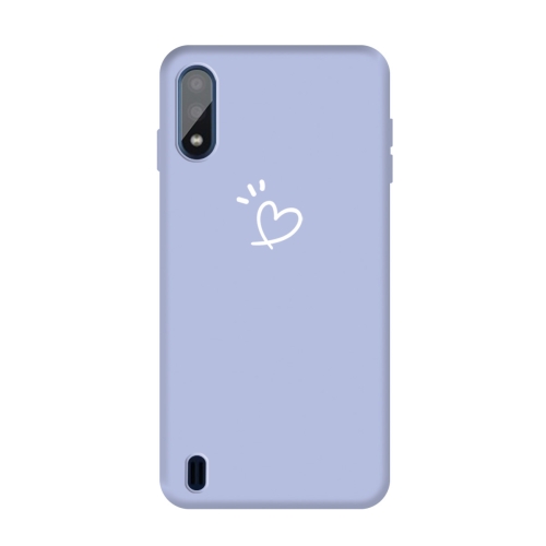 

For Galaxy A01 Frosted Candy-Colored Ultra-thin TPU Phone(Light Purple)