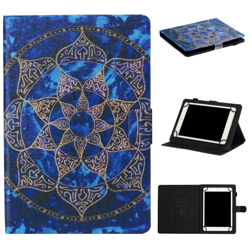 

For 7 inch Tablet PC Universal Coloured Drawing Pattern Horizontal Flip Leather Case with Holder & Card Slot(Blue Mandala)