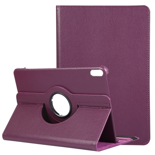 

For Huawei Matepad 10.4 Litchi Texture Horizontal Flip 360 Degrees Rotation Leather Case with Holder(Purple)