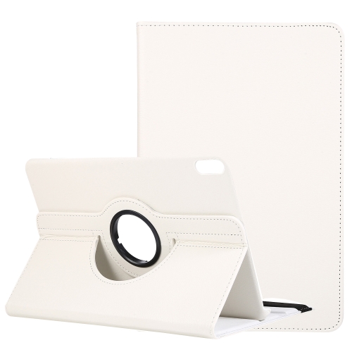 

For Huawei Matepad 10.4 Litchi Texture Horizontal Flip 360 Degrees Rotation Leather Case with Holder(White)