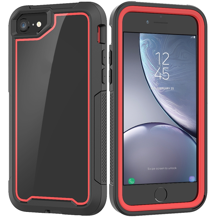 

For iPhone SE 2020 & 8 & 7 Frame Series TPU + PC Dust-proof Scratch-proof Drop-proof Protective Case(Red)