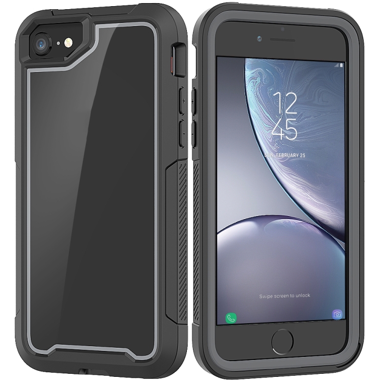 

For iPhone SE 2020 & 8 & 7 Frame Series TPU + PC Dust-proof Scratch-proof Drop-proof Protective Case(Grey)