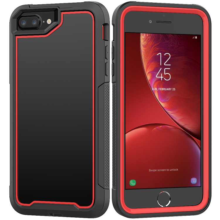 

For iPhone 8 Plus & 7 Plus Frame Series TPU + PC Dust-proof Scratch-proof Drop-proof Protective Case(Red)