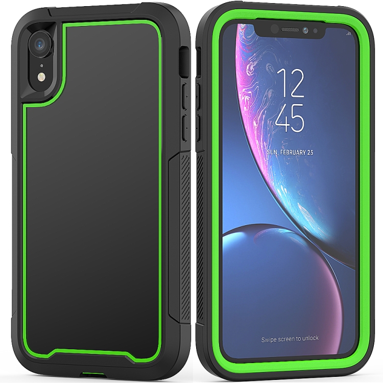 

For iPhone XR Frame Series TPU + PC Dust-proof Scratch-proof Drop-proof Protective Case(Green)