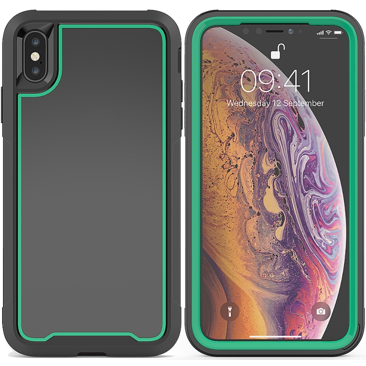

For iPhone XS Max Frame Series TPU + PC Dust-proof Scratch-proof Drop-proof Protective Case(Dark Green)