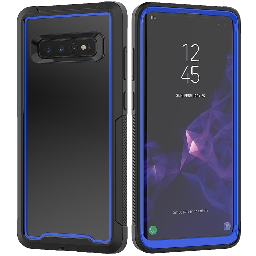 

For Galaxy S10+ Frame Series TPU + PC Dust-proof Scratch-proof Drop-proof Protective Case(Blue)