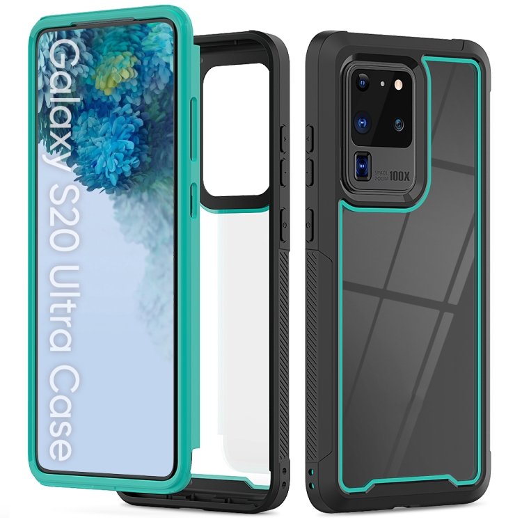 

For Galaxy S20 Ultra Frame Series TPU + PC Dust-proof Scratch-proof Drop-proof Protective Case(Dark Green)