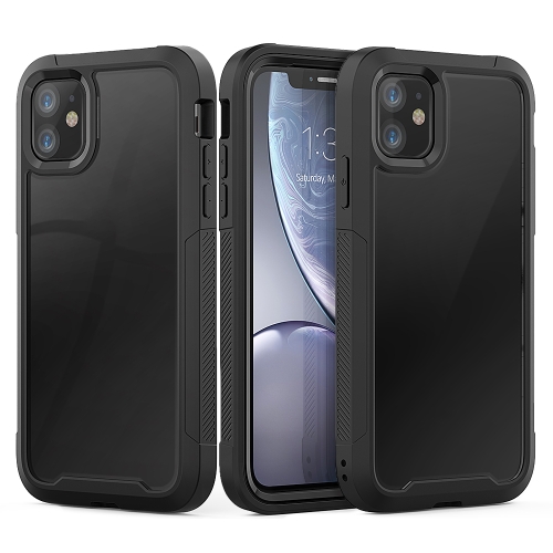 

For iPhone 11 Transparent Series Frame TPU + PC Dust-proof Scratch-proof Drop-proof Protective Case(Black)