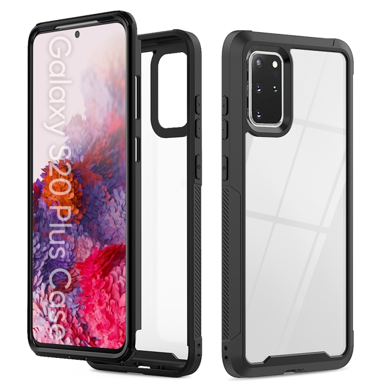 

For Galaxy S20+ Transparent Series Frame TPU + PC Dust-proof Scratch-proof Drop-proof Protective Case(Black)
