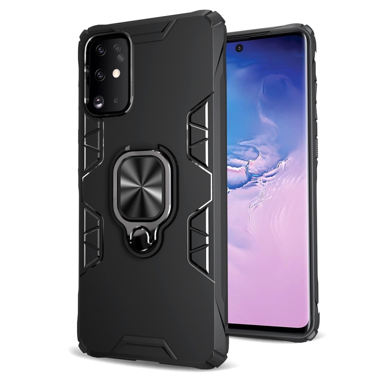 

For Galaxy S20 Shockproof TPU Full Coverage Protective Case with 360 Degree Rotating Ring Holder(Black)