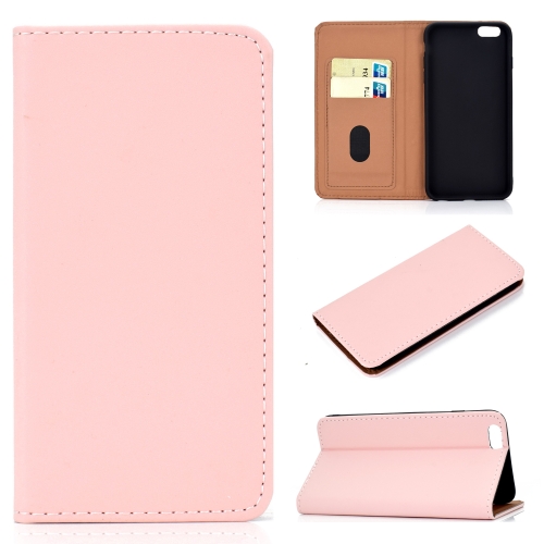 

For iPhone 6 / 6s Solid Color Frosted Magnetic Horizontal Flip Leather Case with Card Slots & Holder(Pink)