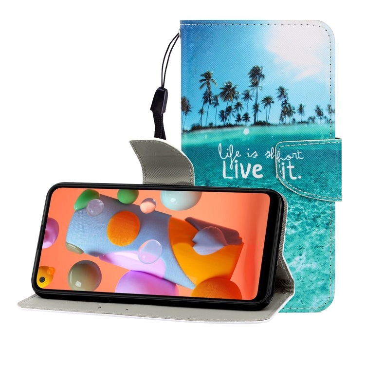 

For Huawei P40 Lite E Colored Drawing Horizontal Flip Leather Case with Holder & Card Slot & Wallet(Coconut Tree)