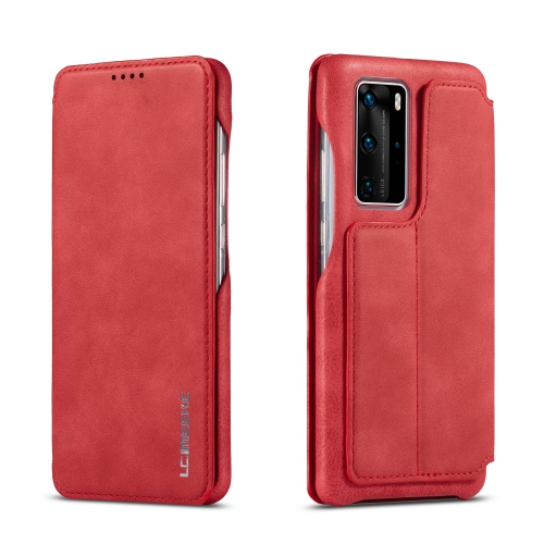 

For Huwei P40 Pro LC.IMEEKE Hon Ancient Series Horizontal Flip Leather Case with Holder & Card Slot(Red)