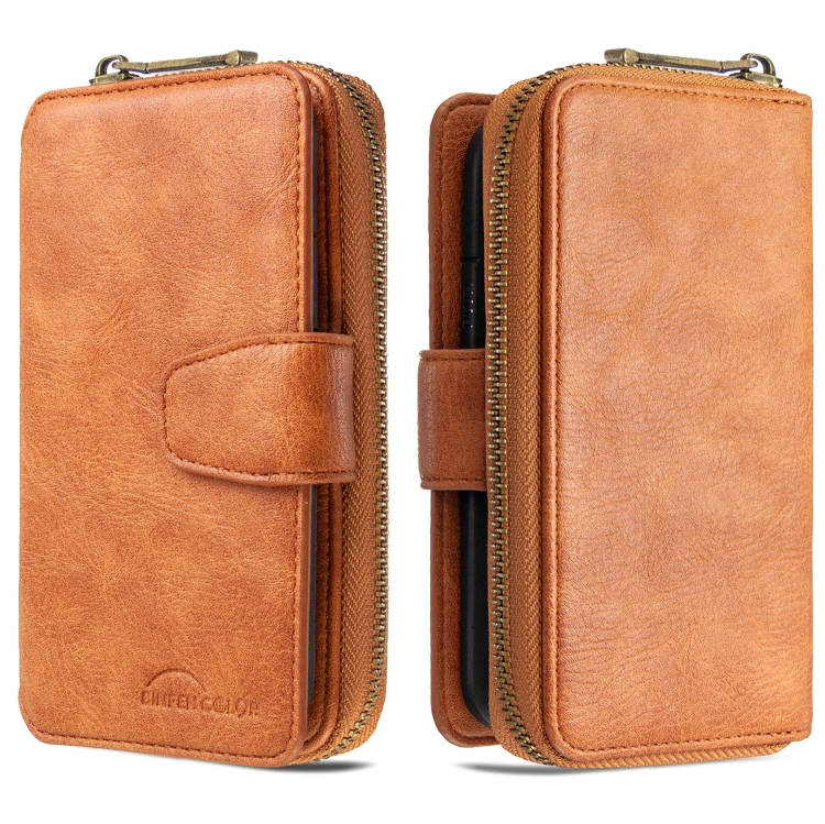 

For Galaxy A10e / A20e Detachable Multifunctional Horizontal Flip Leather Case with Card Slots & Zipper Wallet & Photo Frame(Brown)