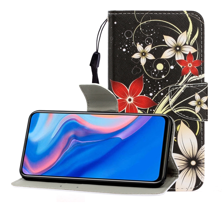 

For Huawei P Smart Z / Y9 Prime (2019) Colored Drawing Horizontal Flip Leather Case with Holder & Card Slot & Wallet(Safflower)