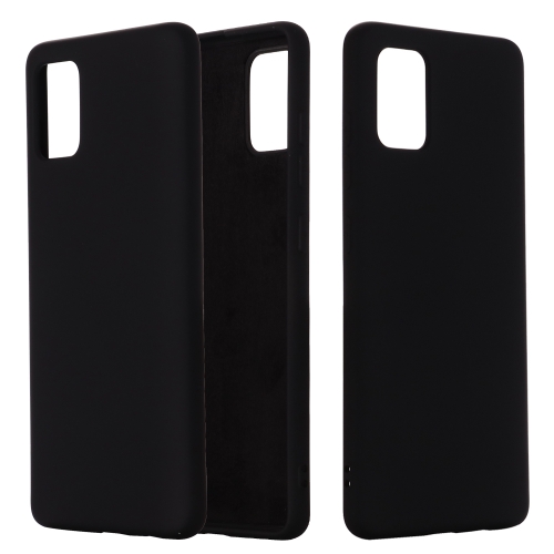 

For Galaxy A31 Solid Color Liquid Silicone Dropproof Full Coverage Protective Case(Black)