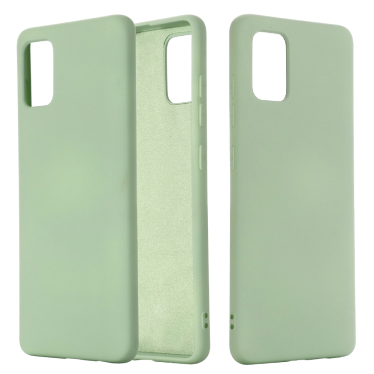 

For Galaxy A71 5G Solid Color Liquid Silicone Dropproof Full Coverage Protective Case(Green)
