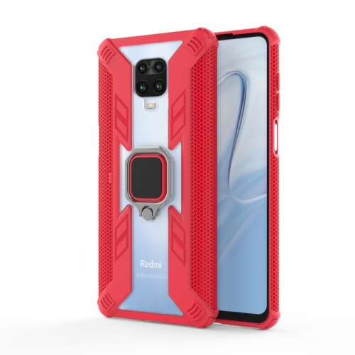 

For Xiaomi Redmi Note 9 Pro Max Shockproof PC + TPU Protective Case with 360 Degree Rotating Ring Holder(Red)
