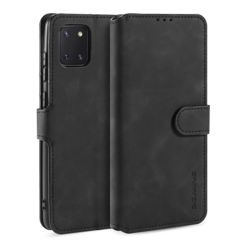 

For Galaxy A81 / Note 10 Lite DG.MING Retro Oil Side Horizontal Flip Case with Holder & Card Slots & Wallet(Black)