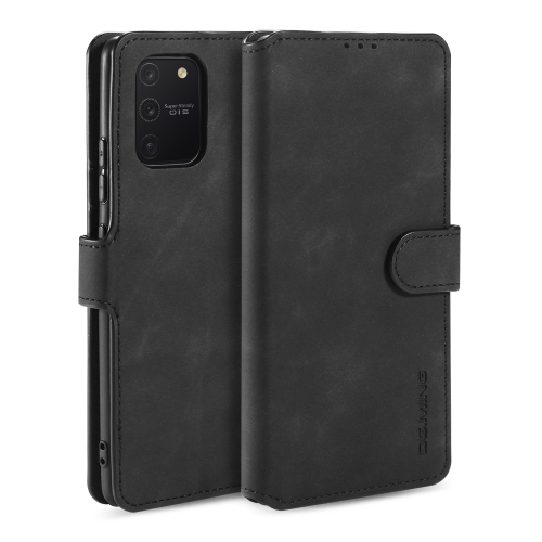 

For Galaxy A91 / S10 Lite DG.MING Retro Oil Side Horizontal Flip Case with Holder & Card Slots & Wallet(Black)