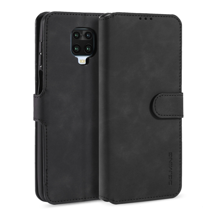 

For Xiaomi Redmi Note 9S DG.MING Retro Oil Side Horizontal Flip Case with Holder & Card Slots & Wallet(Black)