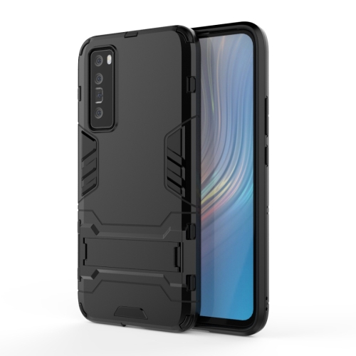 

For Huawei nova 7 5G Shockproof PC + TPU Protective Case with Invisible Holder(Black)