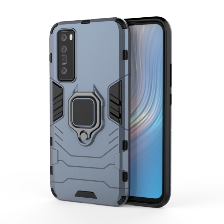 

For Huawei nova 7 5G Shockproof PC + TPU Protective Case, with Magnetic Ring Holder(Navy Blue)