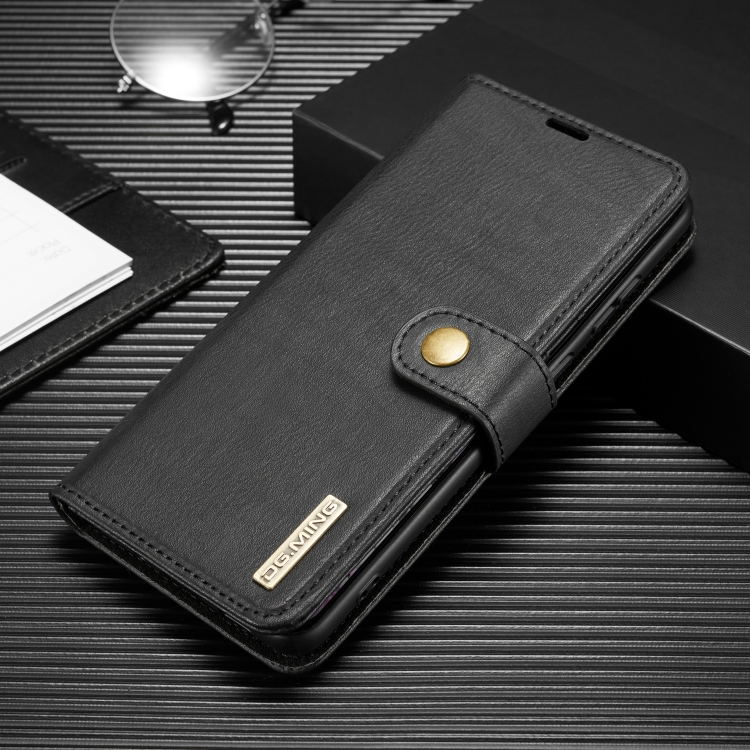 

For Galaxy S20+ DG.MING Crazy Horse Texture Flip Detachable Magnetic Leather Case with Holder & Card Slots & Wallet(Black)