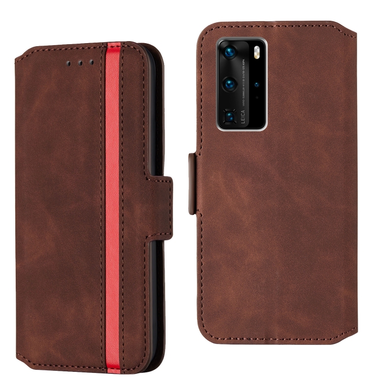 

For Huawei P40 Pro Vintage Matte Oil-edge Horizontal Flip Leather Case with Bracket & Card Slots(Wine Red)