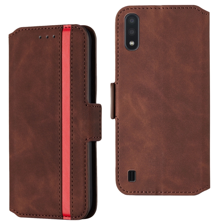 

For Galaxy A01 Vintage Matte Oil-edge Horizontal Flip Leather Case with Bracket & Card Slots(Wine Red)