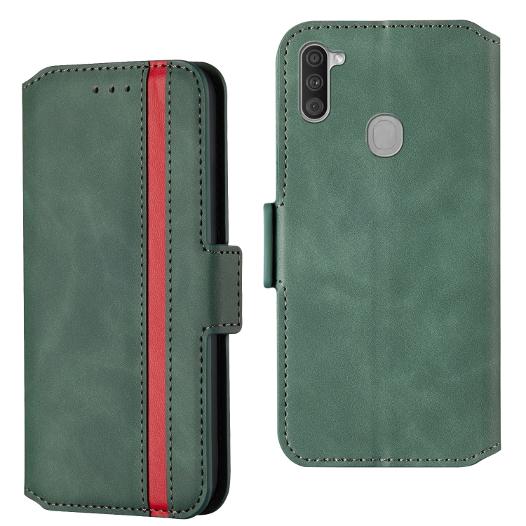 

For Galaxy A11 Vintage Matte Oil-edge Horizontal Flip Leather Case with Bracket & Card Slots(Green)