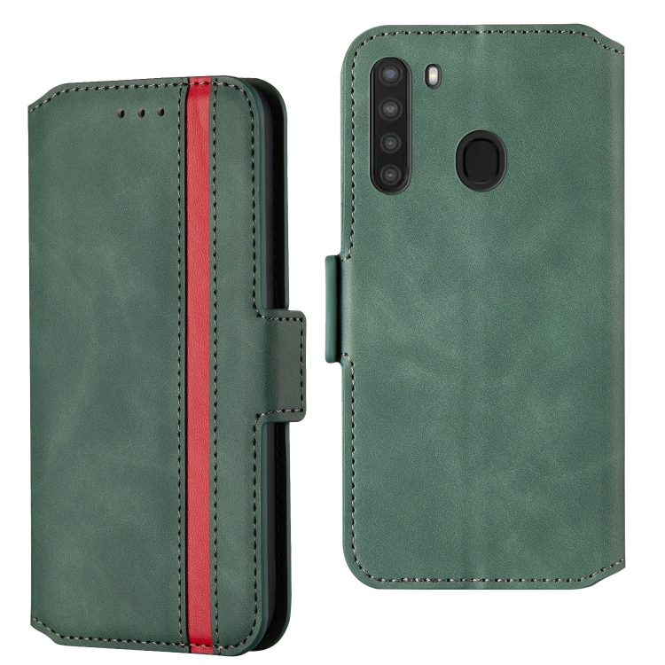 

For Galaxy A21 Vintage Matte Oil-edge Horizontal Flip Leather Case with Bracket & Card Slots(Green)