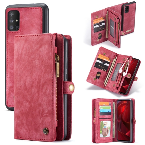 

For Galaxy A51 4G CaseMe-008 Detachable Multifunctional Horizontal Flip Leather Case with Card Slot & Holder & Zipper Wallet & Photo Frame(Red)
