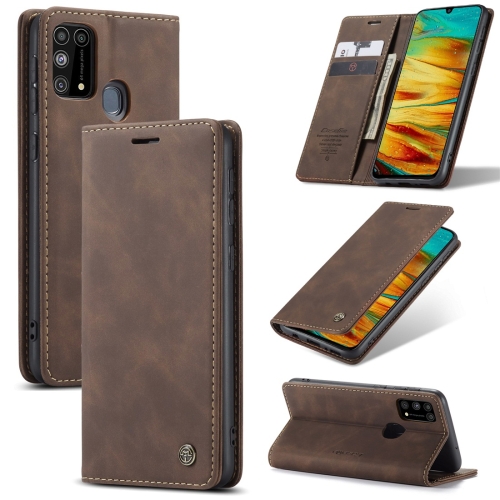 

For Galaxy M31 CaseMe-013 Multifunctional Horizontal Flip Leather Case with Card Slot & Holder & Wallet(Coffee)