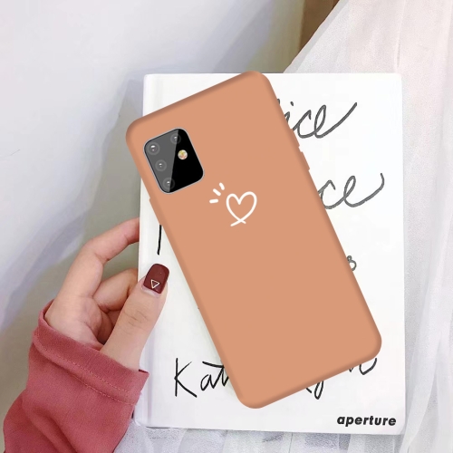 

For Galaxy A81 / Note10 Lite / M60s Three Dots Love-heart Pattern Colorful Frosted TPU Phone Protective Case(Coral Orange)