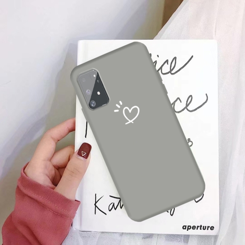 

For Galaxy A91 / S10 Lite (2020) Three Dots Love-heart Pattern Colorful Frosted TPU Phone Protective Case(Grey)