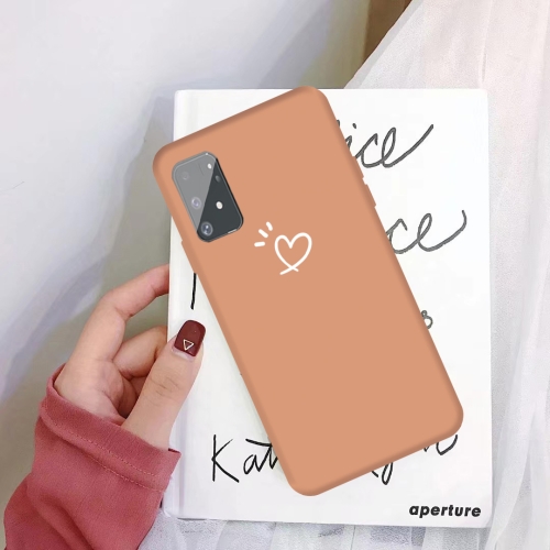 

For Galaxy A91 / S10 Lite (2020) Three Dots Love-heart Pattern Colorful Frosted TPU Phone Protective Case(Coral Orange)