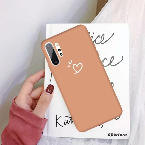 

For Galaxy Note 10 Pro Three Dots Love-heart Pattern Colorful Frosted TPU Phone Protective Case(Coral Orange)