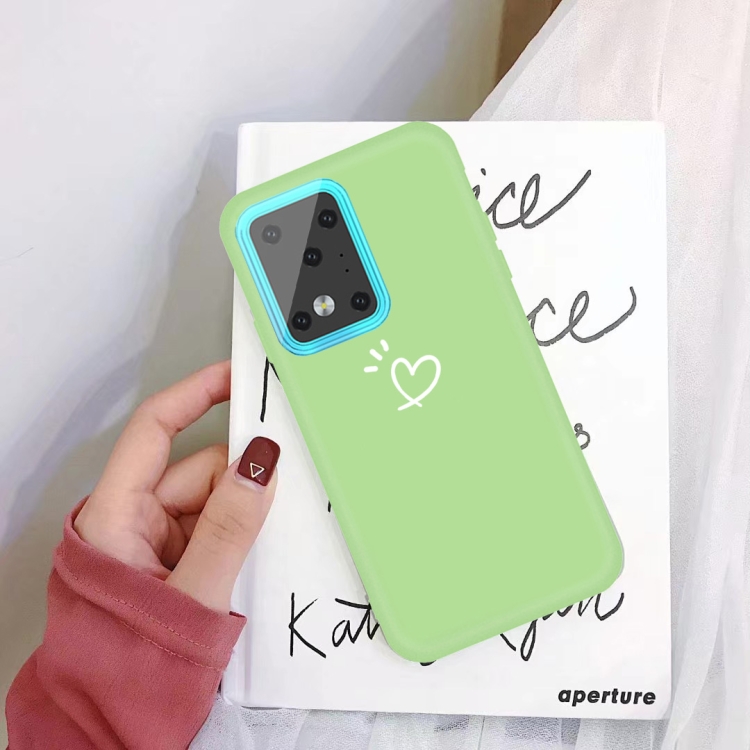 

For Galaxy S20 Ultra Three Dots Love-heart Pattern Colorful Frosted TPU Phone Protective Case(Green)