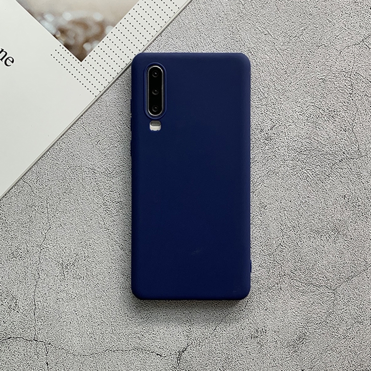 

For Huawei P30 Shockproof Frosted TPU Protective Case(Dark Blue)