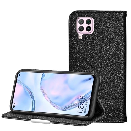 

For Huawei P40 Lite Litchi Texture Solid Color Horizontal Flip Leather Case with Bracket & Card Slots & Wallet & Lanyard(Black)